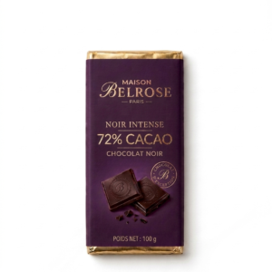 Tablette BelRose Noir Intense à 72% de Cacao